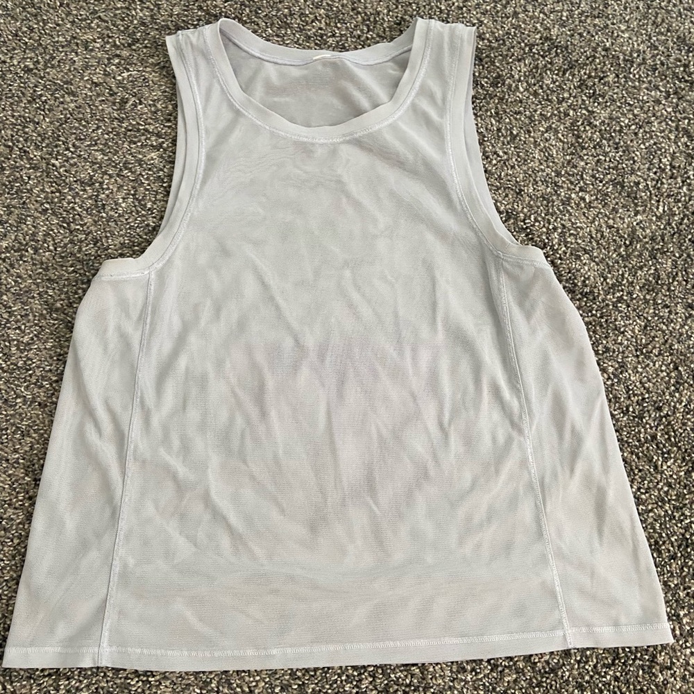 Lululemon 4 pale blue SHEER muscle tank